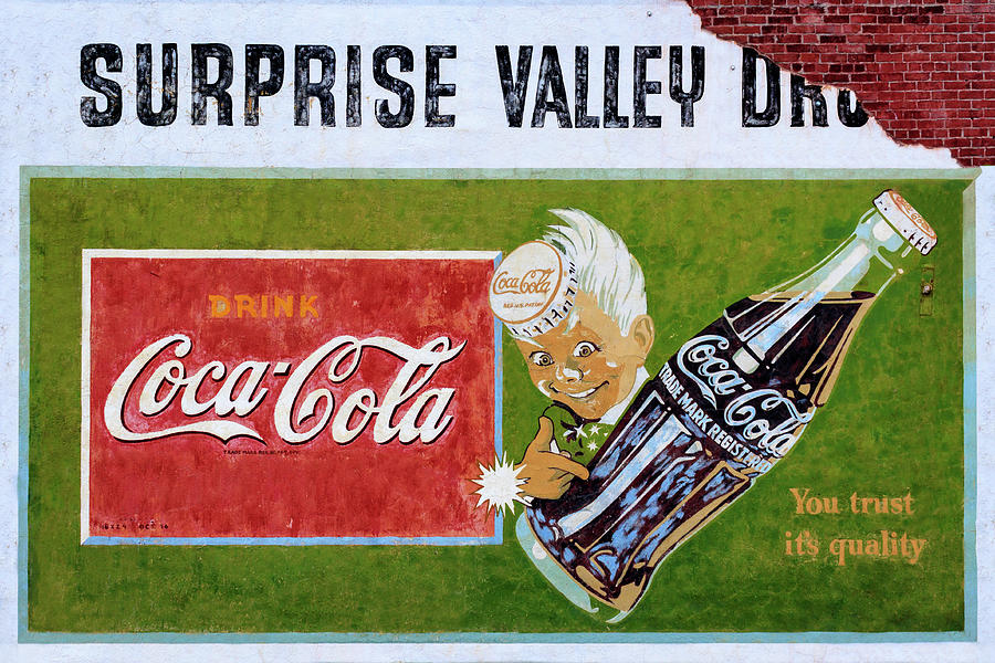 Surprise Valley Dru Coca Cola Sign Photograph
