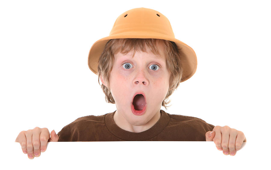 Surprised Boy With Pith Helmet Photograph by Huronphoto