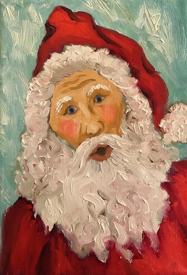 Surprised Santa Painting by Sherrell Rodgers