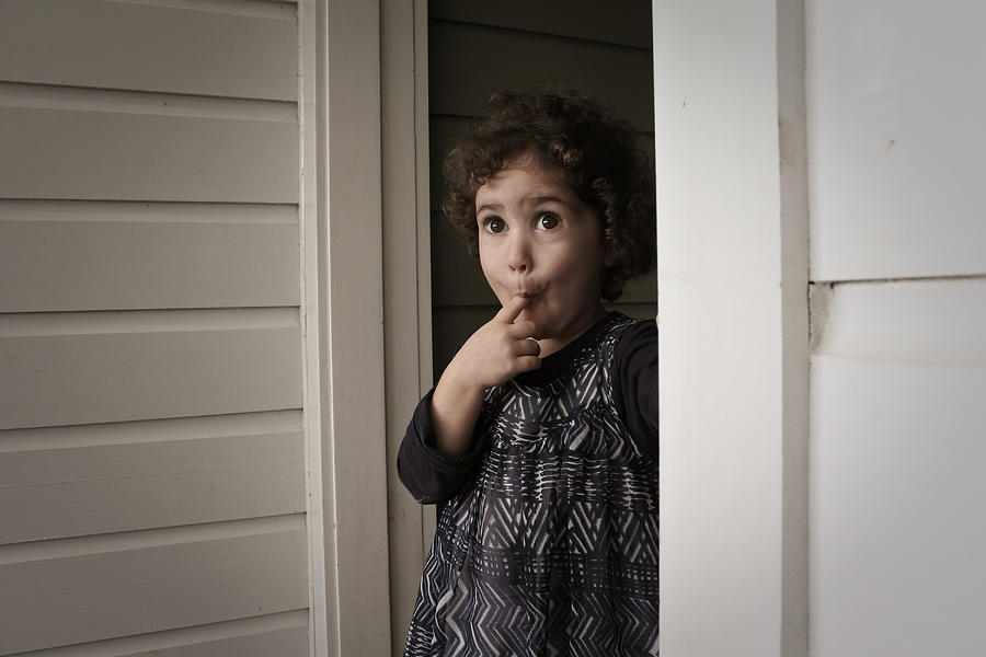 Surprised small girl Photograph by Rafael Ben-Ari