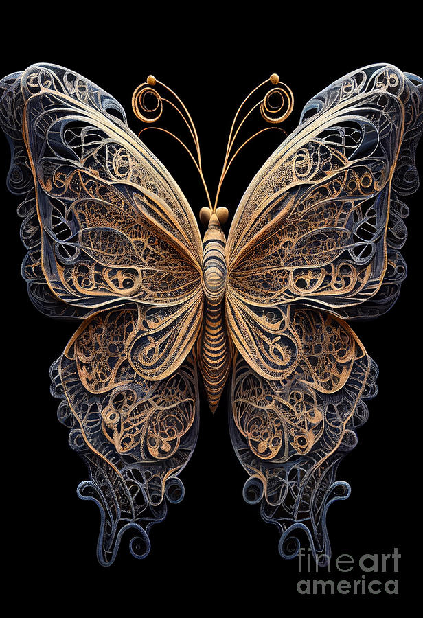 Surreal butterfly Mixed Media by Binka Kirova