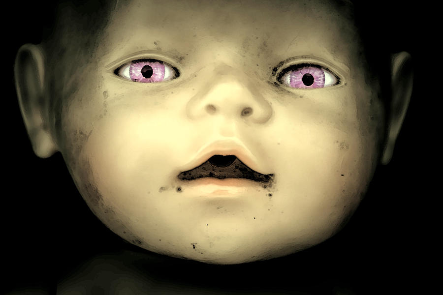 scary baby doll face