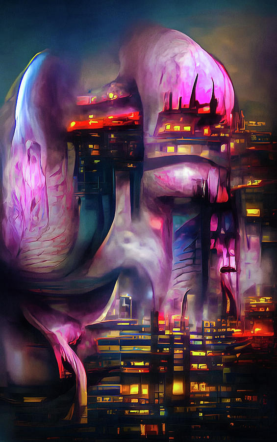 Surreal Scary Living City Architecture 14 Digital Art by Matthias Hauser