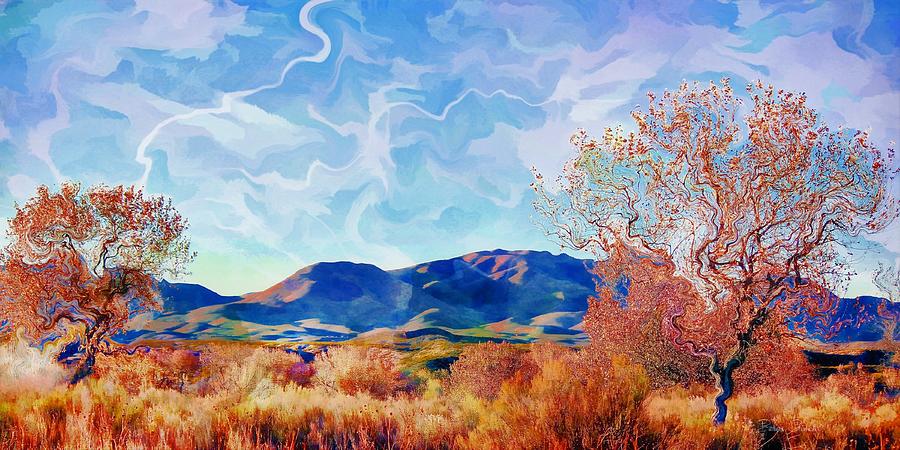 Surreal Southwest Landscape Mixed Media by Barbara Chichester