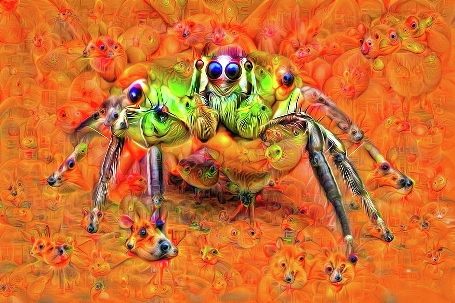 Surreal Spider Creature Halloween Style Deep Dream Art Digital Art by Matthias Hauser