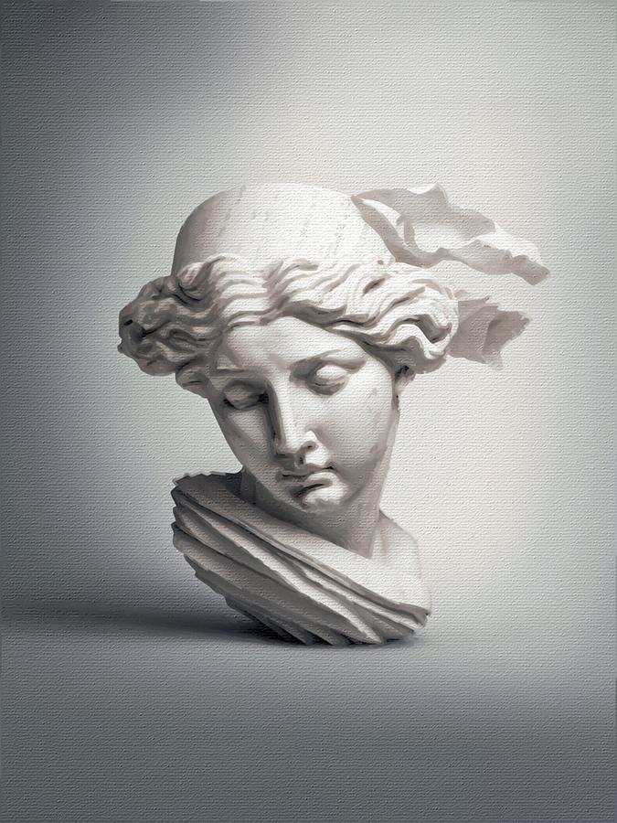 Surreal Statue Head 1 Painting by Tony Rubino