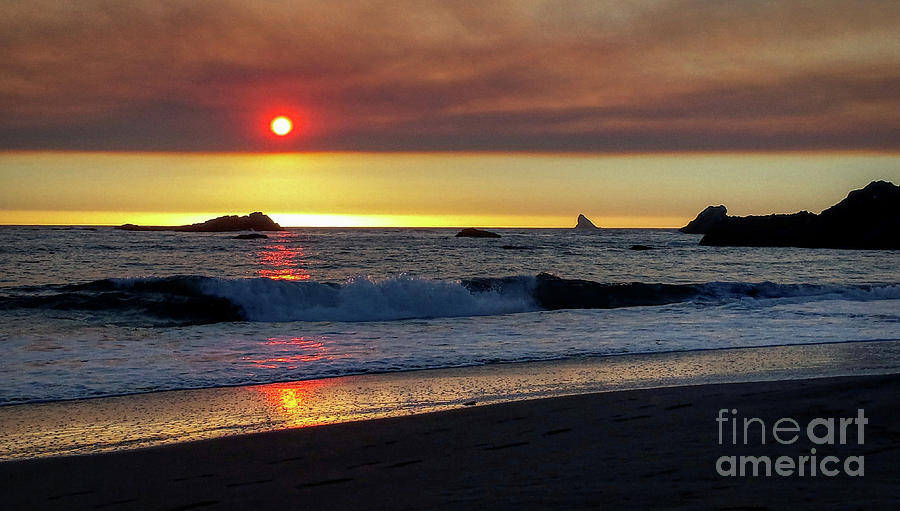 Sunset Photograph - Surreal Sunset On Harris Beach  by Michele Hancock Photography