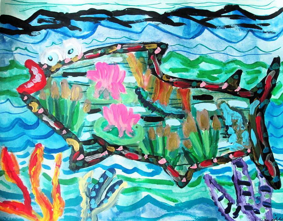 Surrealist Fish Painting by Maggie Russell - Fine Art America