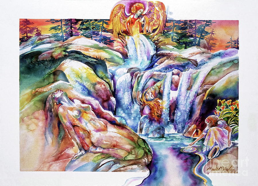 Water Painting - Surrendering to the Waters Touch by Meredith Miller