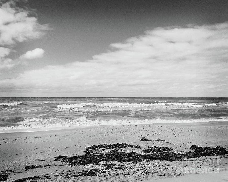 Surroundings - Day At The Beach BW Photograph by Chris Andruskiewicz