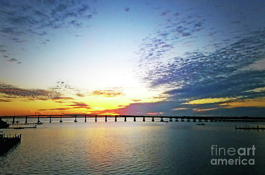 Surroundings - Downtown Fort Myers Bridge Sunset Photograph by Chris Andruskiewicz
