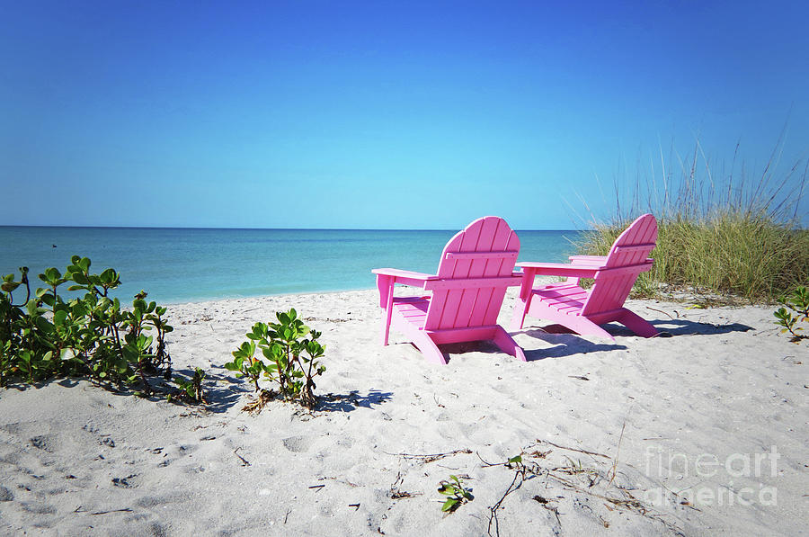 Surroundings - Pink Paradise Chairs Photograph by Chris Andruskiewicz