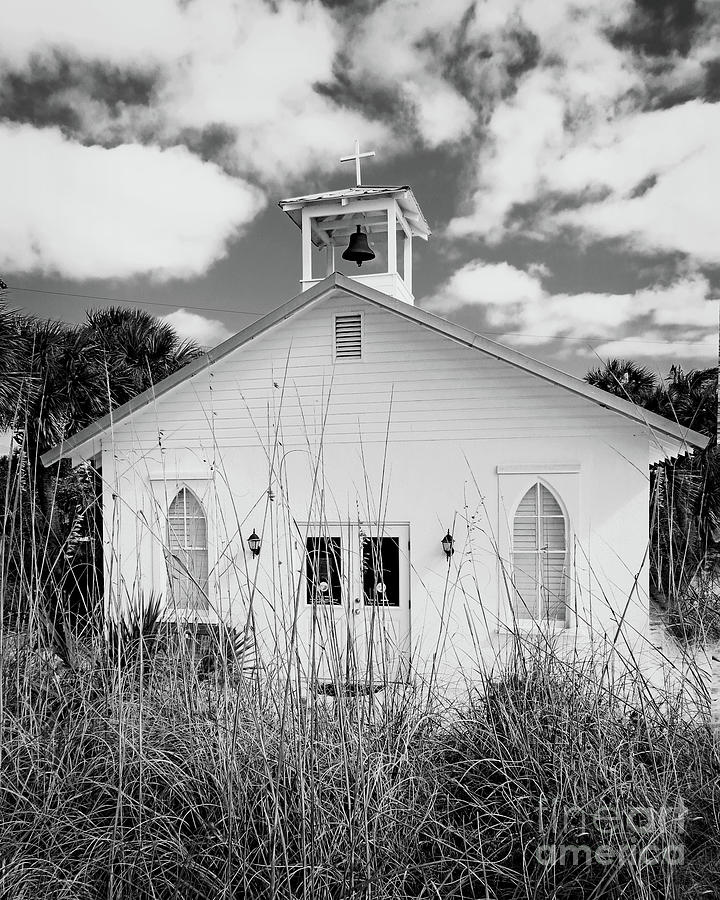 Surroundings - Amory Memorial Seaside Chapel-BW #1 Photograph by Chris Andruskiewicz