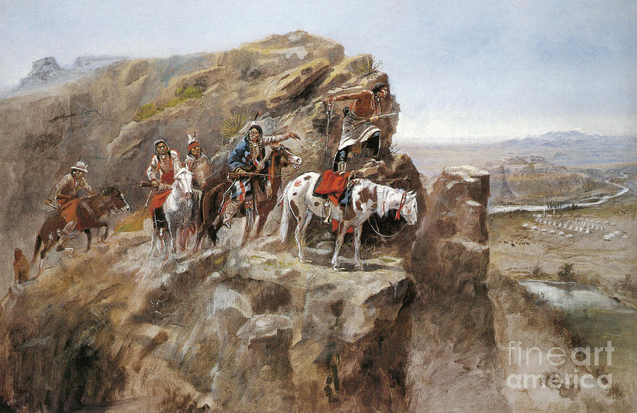 Surveying Troops Painting by Charles M Russell