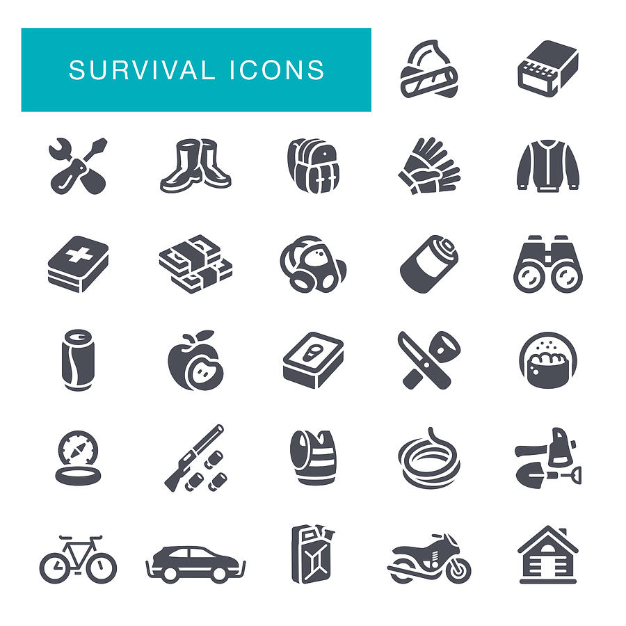 Survival Icons Drawing by Forest_strider