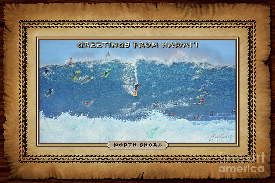 Surviving the Banzai Pipeline Hawaiian Style Postcard Photograph by Aloha Art