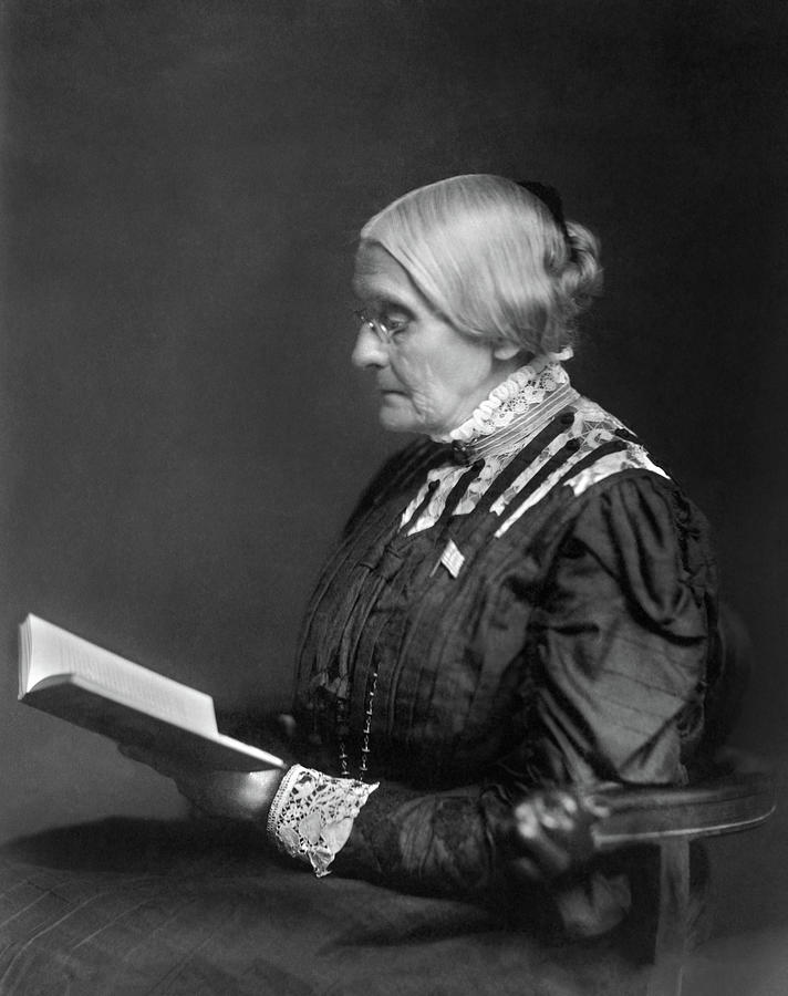 Susan B. Anthony Reading Book Portrait Photograph by War Is Hell Store