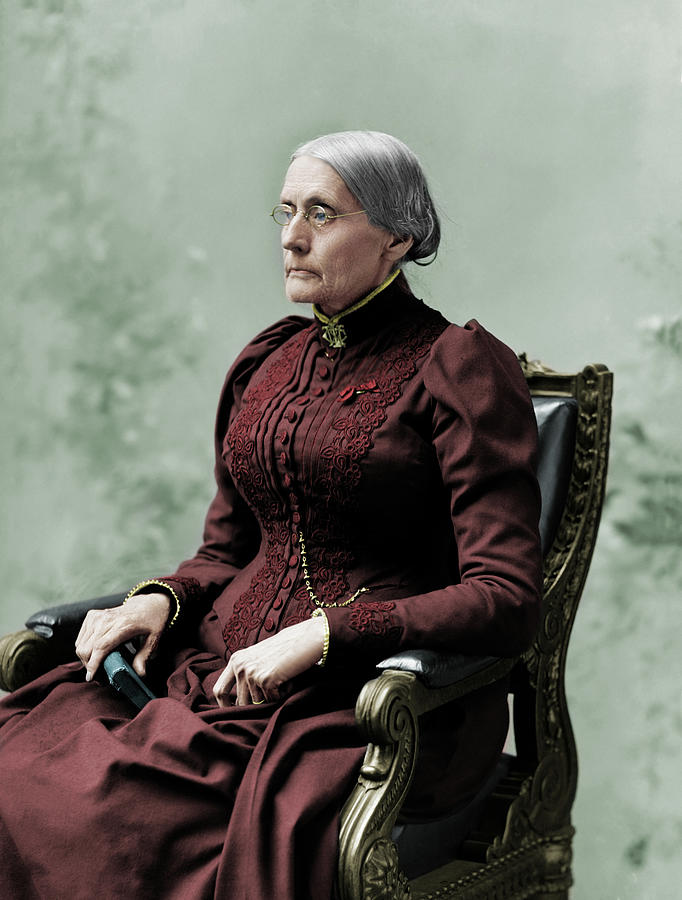 Susan B. Anthony Seated Portrait - 1891 - Colorized Photograph by War Is Hell Store