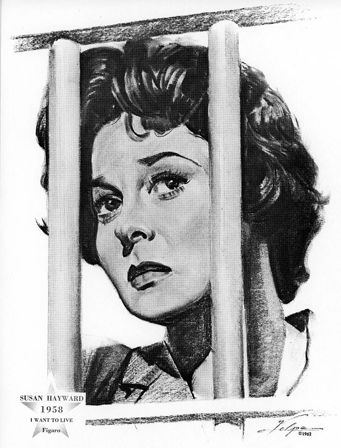 Susan Hayward by Volpe Drawing by Movie World Posters