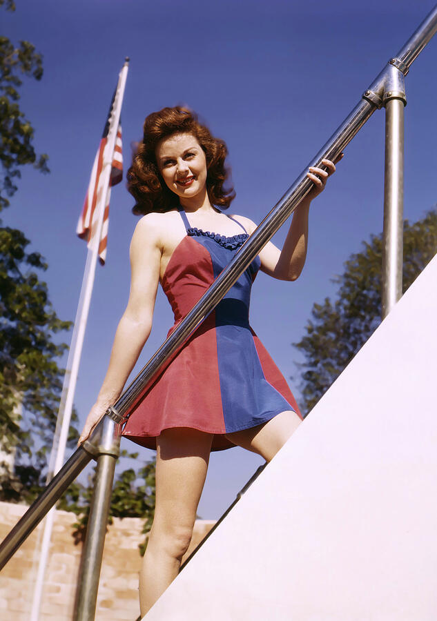 Susan Hayward Pin Up Swimsuit Lace Dress Pose by Silver Screen