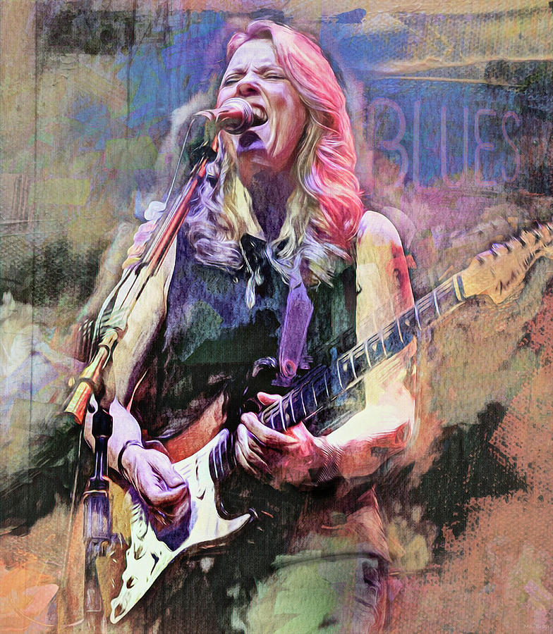 Susan Tedeschi Blues Guitar Mixed Media by Mal Bray