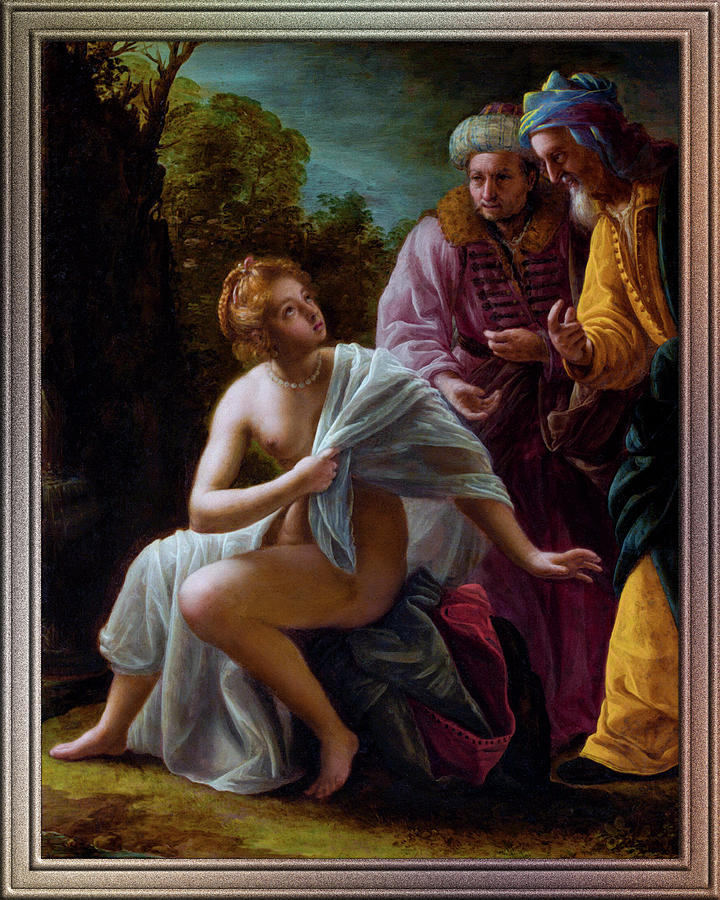 Susanna And The Elders by Ottavio Mario Leoni Painting by Rolando Burbon