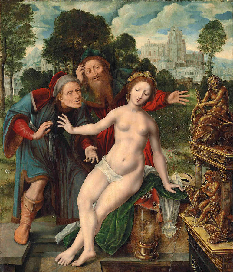 Susanna and the Elders  Painting by Jan Massys