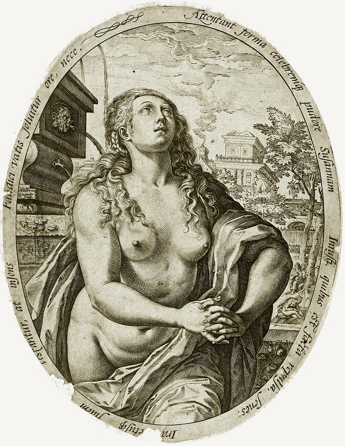 Susanna  Drawing by Hendrik Goltzius