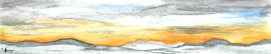 Sunset Mountain Painting by Katrina Nixon