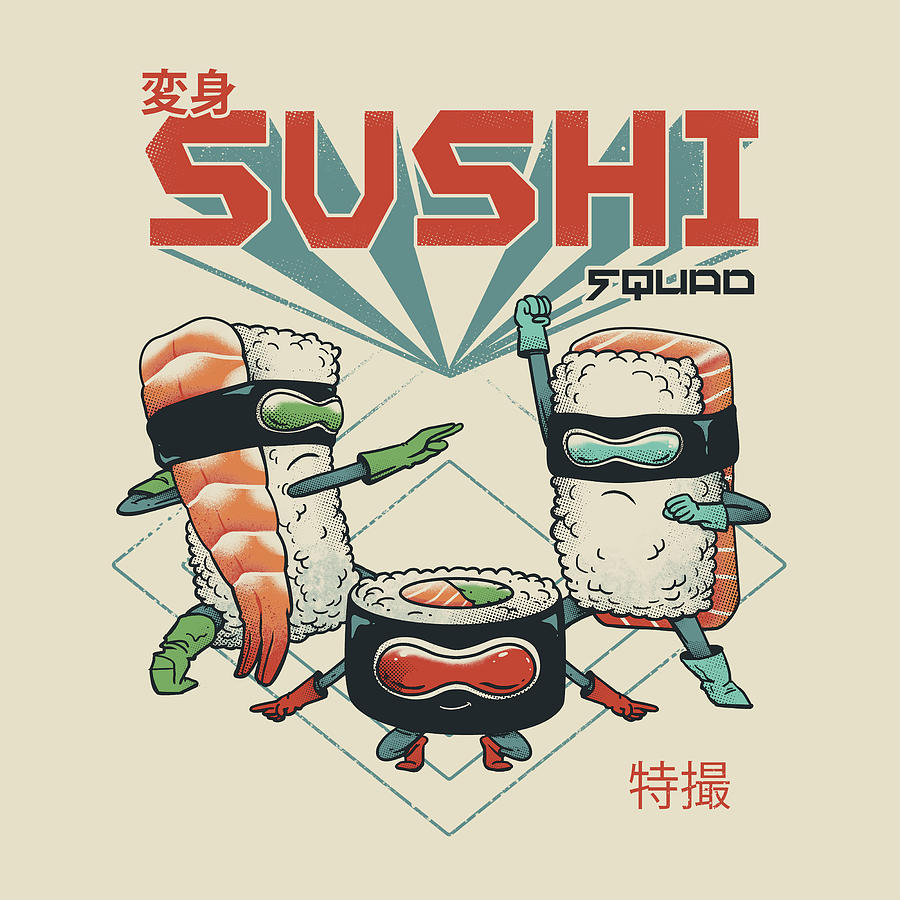 Sushi Digital Art - Sushi Squad by Vincent Trinidad