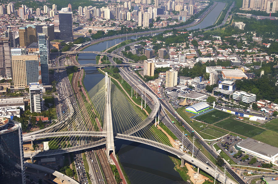 Suspended bridge in Sao Paulo City Photograph by Luoman