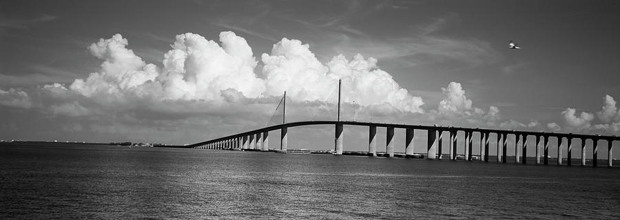 Suspension bridge across the bay, Sunshine Skyway Bridge, Tampa Bay, Gulf of Mexico, Florida, USA Photograph by Panoramic Images