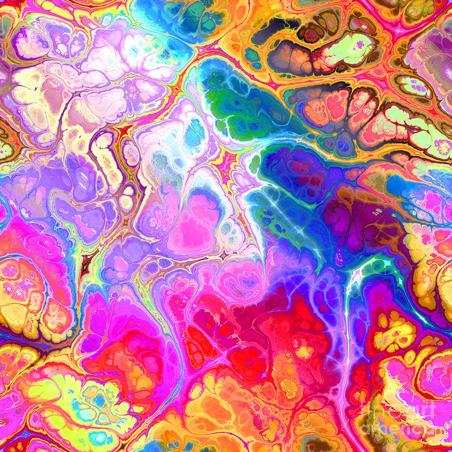 Sutari - Funky Artistic Colorful Abstract Marble Fluid Digital Art Digital Art by Sambel Pedes