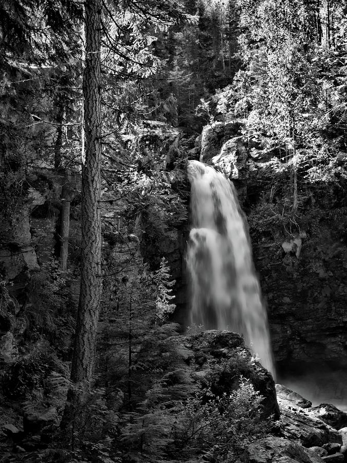 Sutherland Falls Black and White Photograph by Allan Van Gasbeck