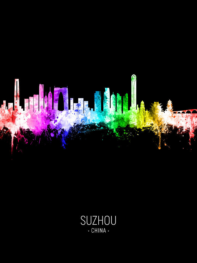 Suzhou China Skyline #69 Digital Art by Michael Tompsett
