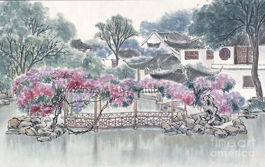 Suzhou Gardens Painting by Yan Bingwu