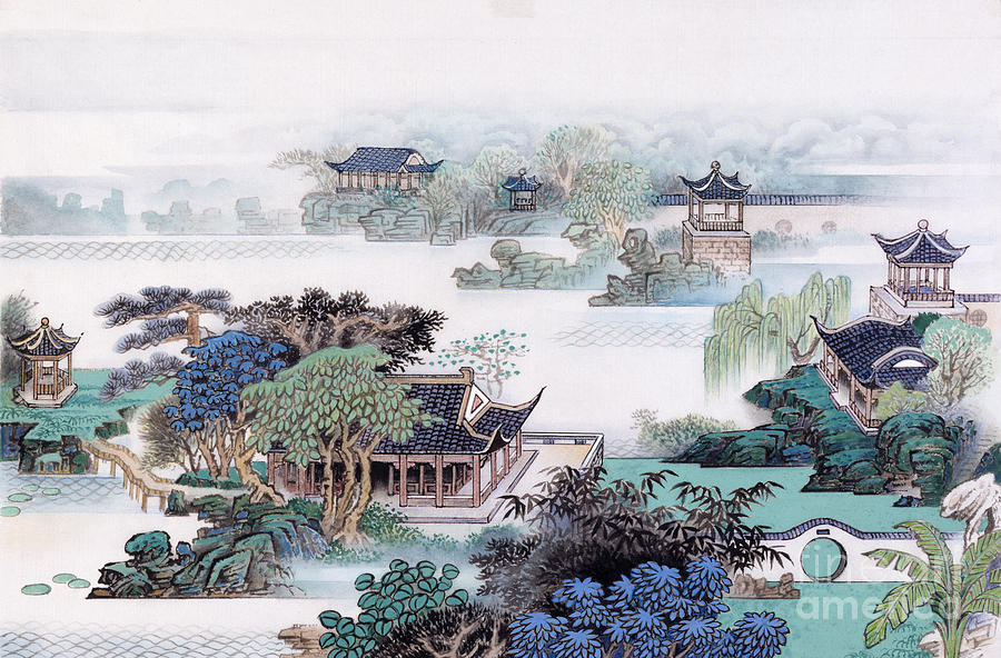 Suzhou Gardens Painting by Yang Wenqing