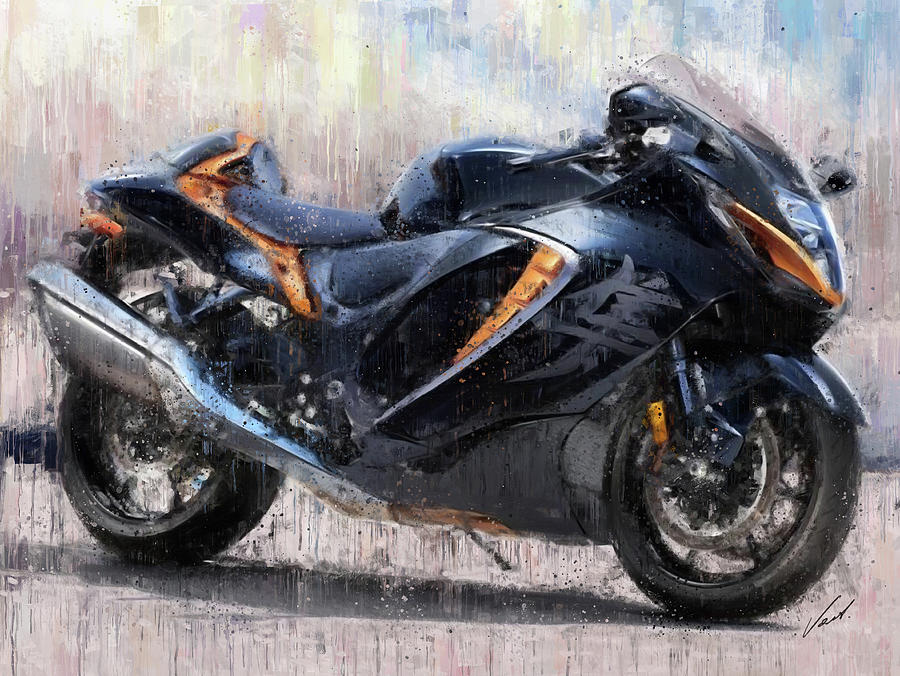 SUZUKI HAYABUSA GSX1300R Motorcycles by Vart Painting by Vart