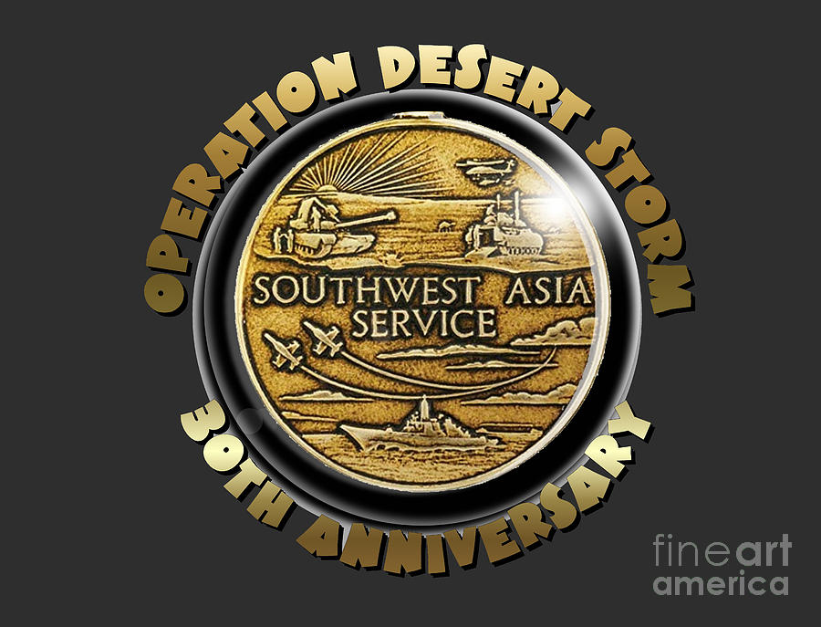 SW Asia Service Medal Digital Art by Bill Richards
