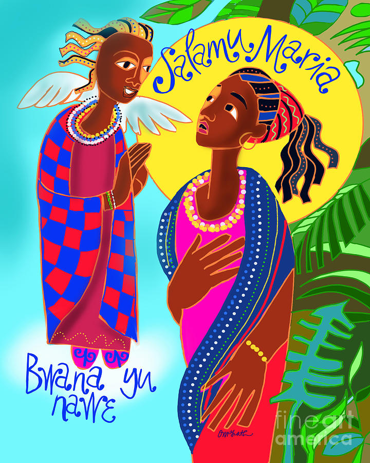 Swahili Annunciation - MMSWA Painting by Br Mickey McGrath OSFS
