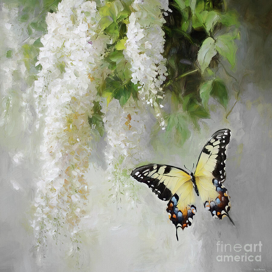 Swallowtail In The Wisteria Painting by Tina LeCour Swallowtail In The Wisteria Painting by Tina LeCour