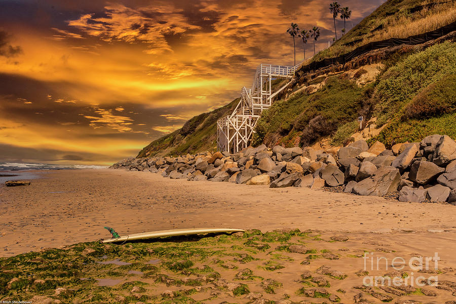 Swamis Beach Summer Sunset Photograph by Mitch Shindelbower