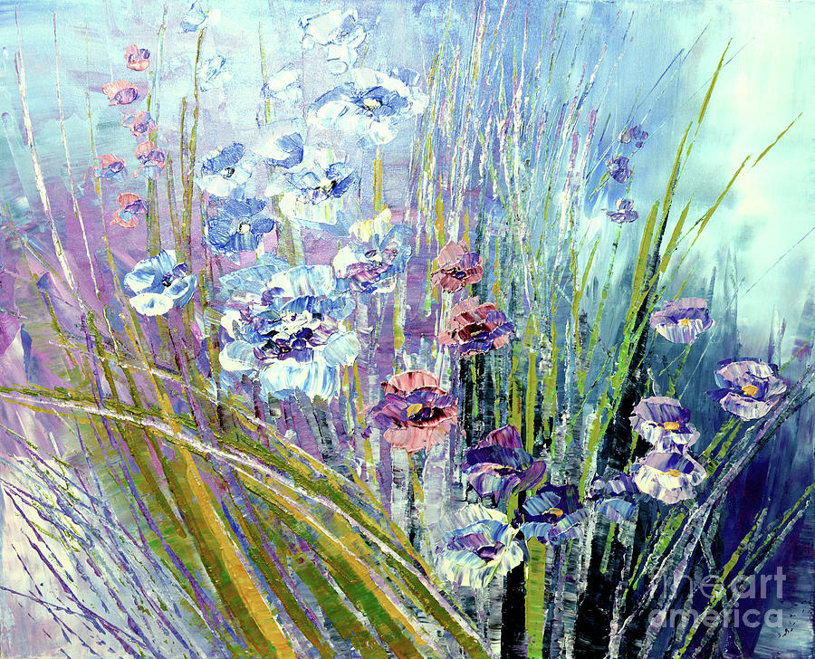 Swamp Flowers Painting by Tatiana Iliina