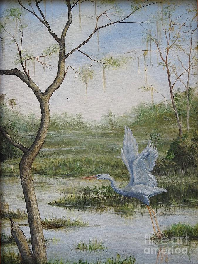 Swamp in Florida Painting by AnnaJo Vahle