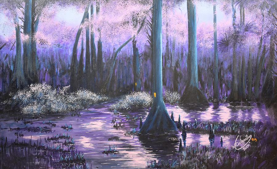 Swamp Twilight Painting by William Dickgraber
