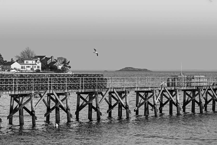 Swampscott Pier Swampscott MA Black and White Photograph by Toby McGuire