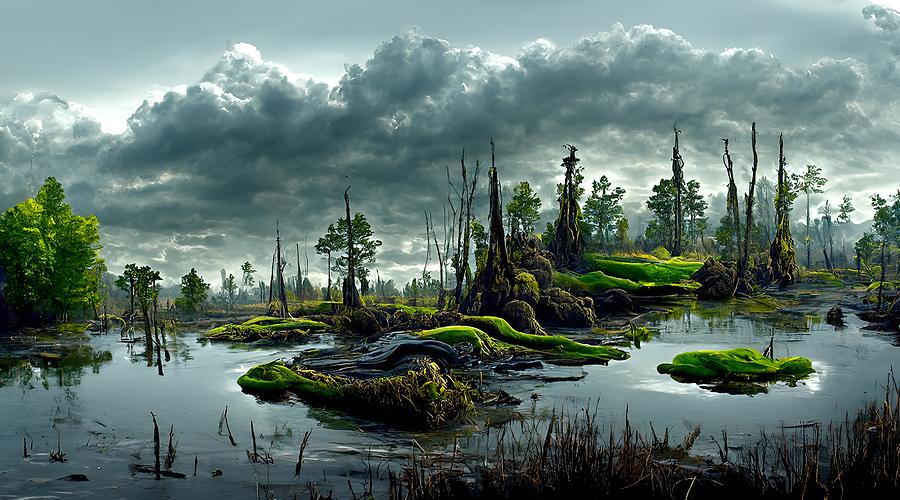 Swampy 01 Digital Art by Frederick Butt