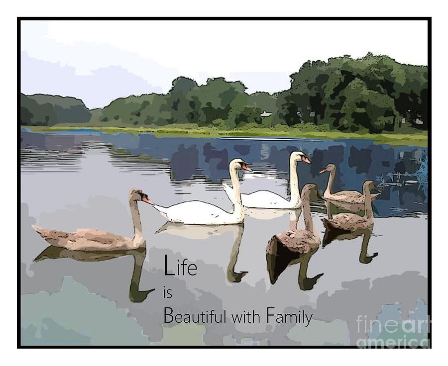 Swan family Painting by Follow Themoonart Swan family Painting by Follow Themoonart