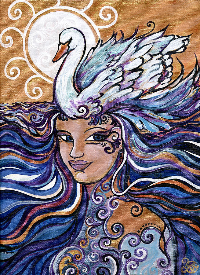 Swan Goddess Painting by Katherine Nutt