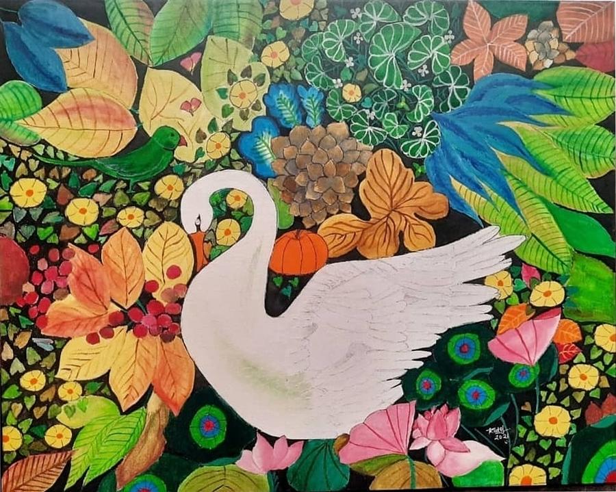 Swan Painting by Khushi Patel - Fine Art America